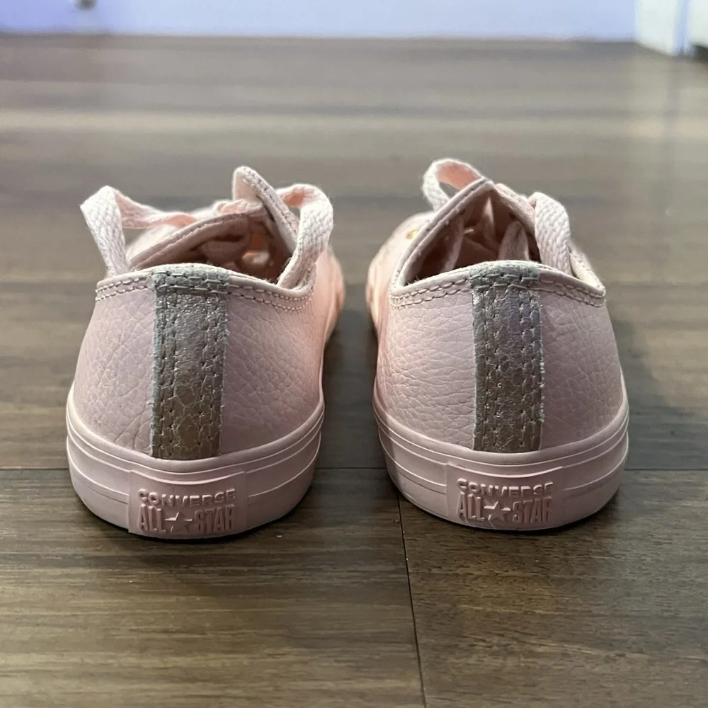 Converse All Star Light Pink Leather Sneakers Classic Style - Picture 3 of 7